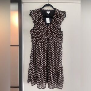 JCrew Flutter Sleeve Dress Black